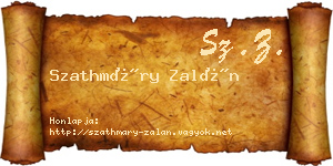 Szathmáry Zalán névjegykártya